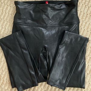 Spanx Faux Leather Black Leggings